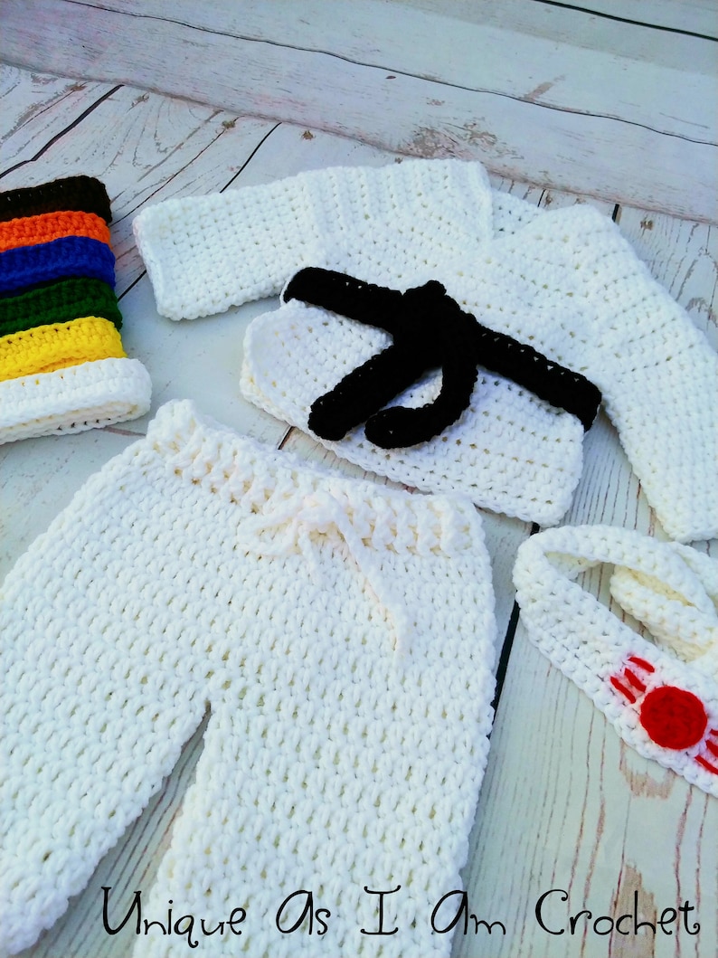 Crochet Baby Gi Karate Uniform setphoto prop
