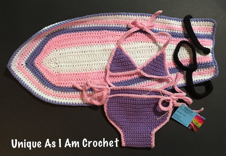 Crochet Surf/'s Up Baby Girl Bikini and SurfboardPhoto Prop