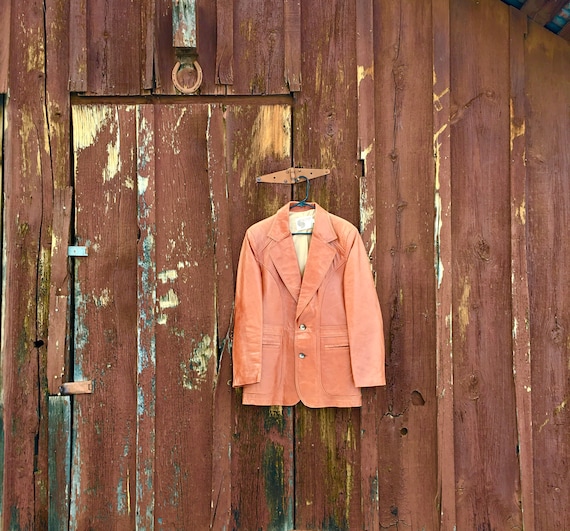 Men's 1970's Brown Leather Jacket, Vintage Jacket,