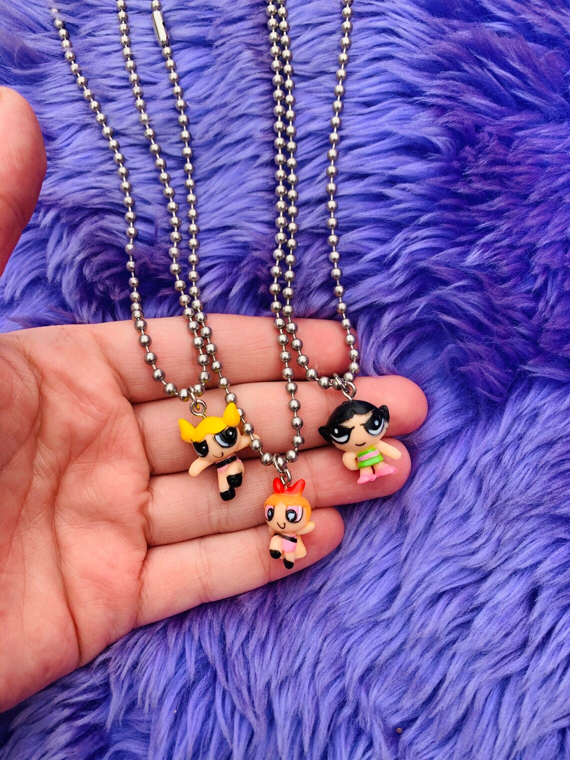 Powerpuff Girls Ball Chain Necklace Stainless Steel Etsy