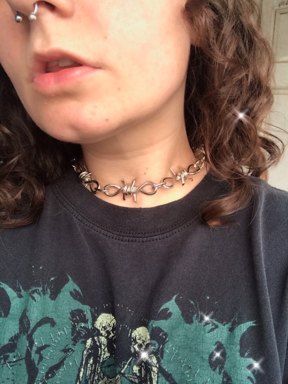 Nøgle Cyclops Fortælle Barbed Wire Choker - Etsy