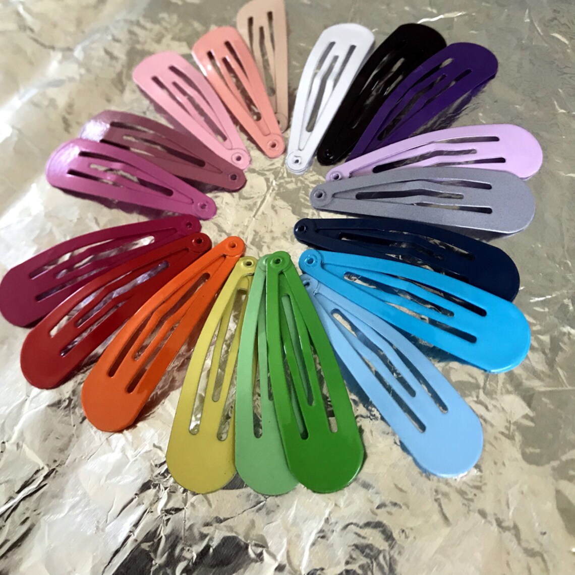 Colorful Metal Snap Barrette Clips Etsy