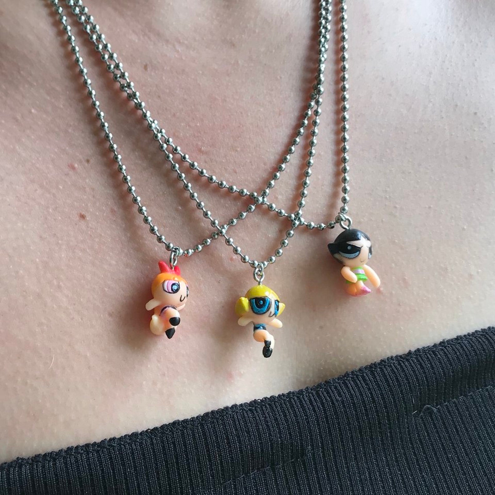 Powerpuff Girls Ball Chain Necklace Stainless Steel | Etsy