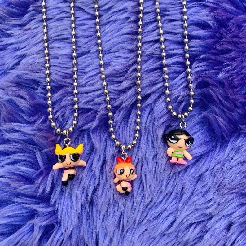 Powerpuff Girls Ball Chain Necklace Stainless Steel Etsy
