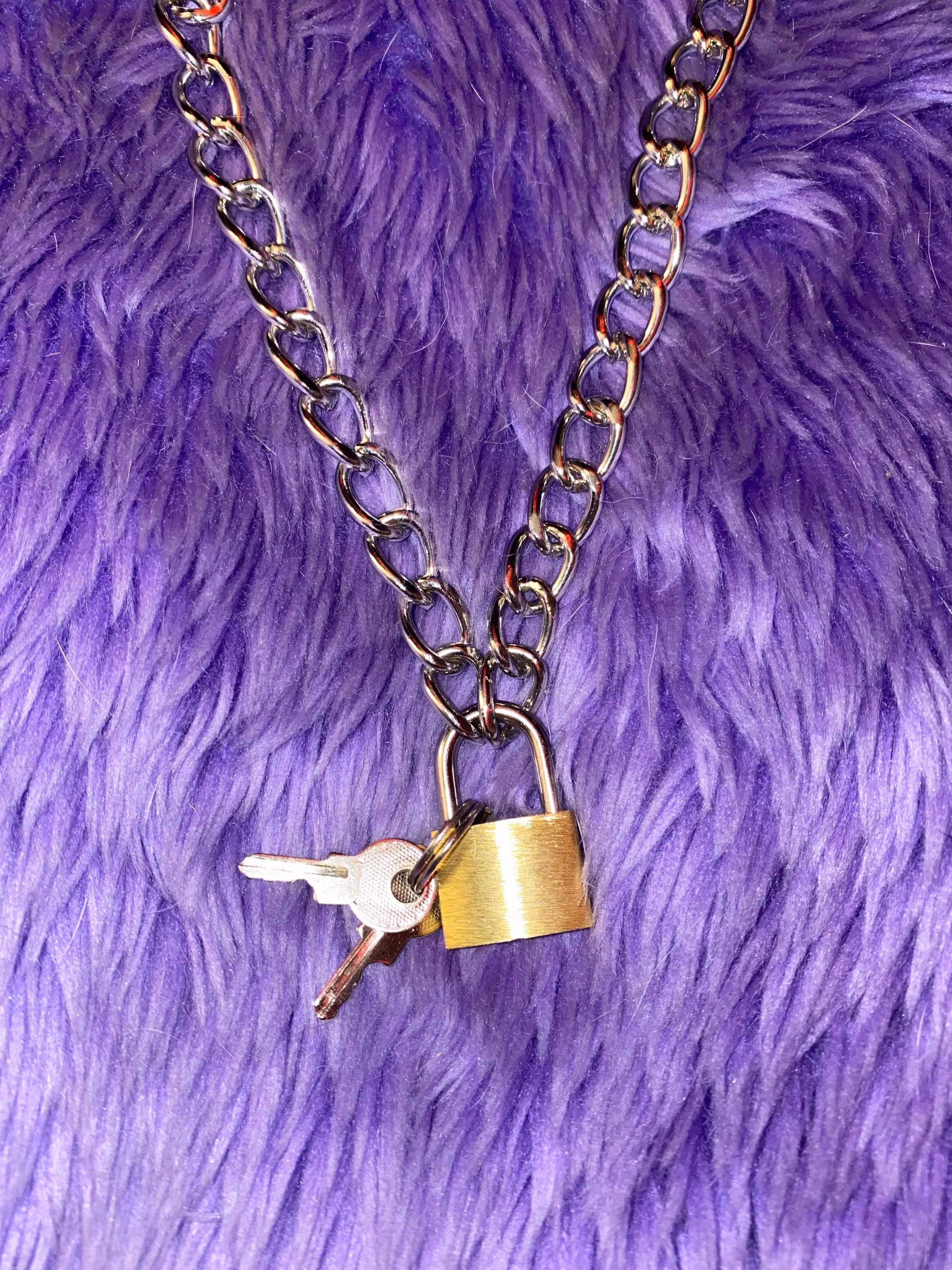 Lock and Key Chain Choker or Necklace 