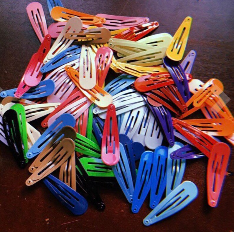 Colorful Metal Snap Barrette Clips Etsy