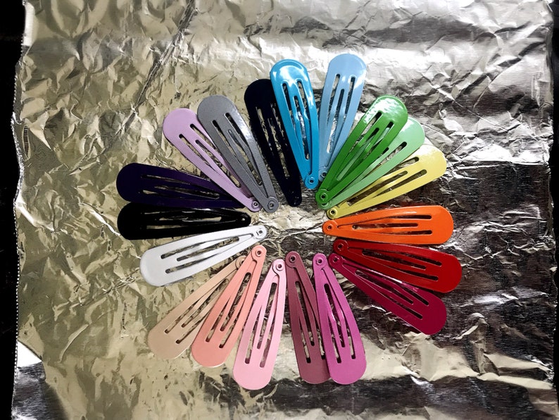 Colorful Metal Snap Barrette Clips Etsy