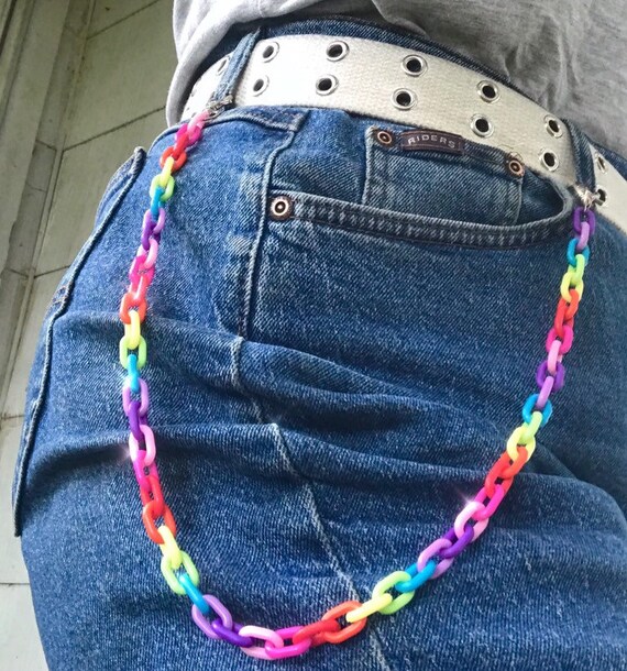PRIDE Rainbow Plastic Chain Link Wallet 