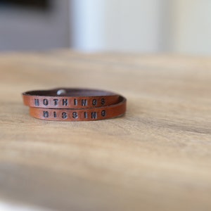 Custom Leather Bracelet: Personalized Mantra, Enneagram Gift