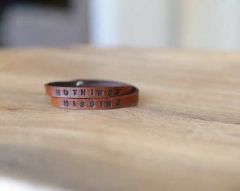 Leather Bracelet, custom leather bracelet, personalized leather bracelet,womens leather bracelet,mens leather bracelet,Enneagram 4 mantra