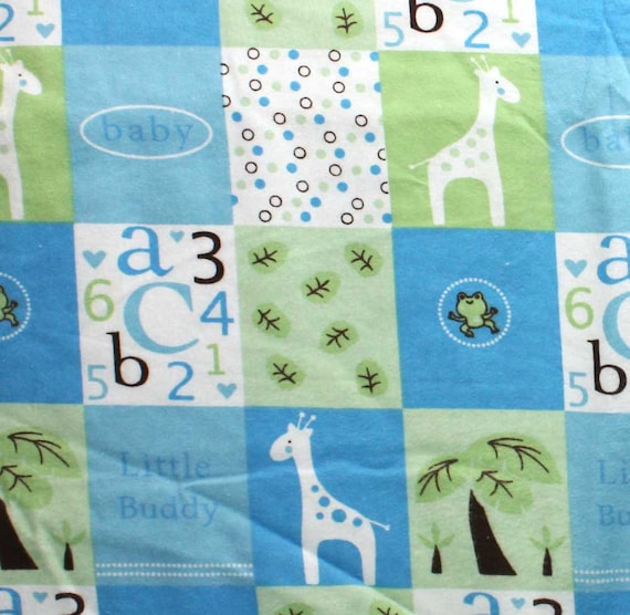 SALE Snuggle Flannel ABC Baby Boy Flannel Fabric Patchwork Etsy