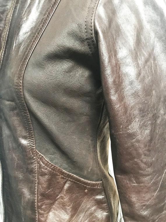 Vintage Levi Brown Leather Jacket - 1930s 1940s I… - image 6