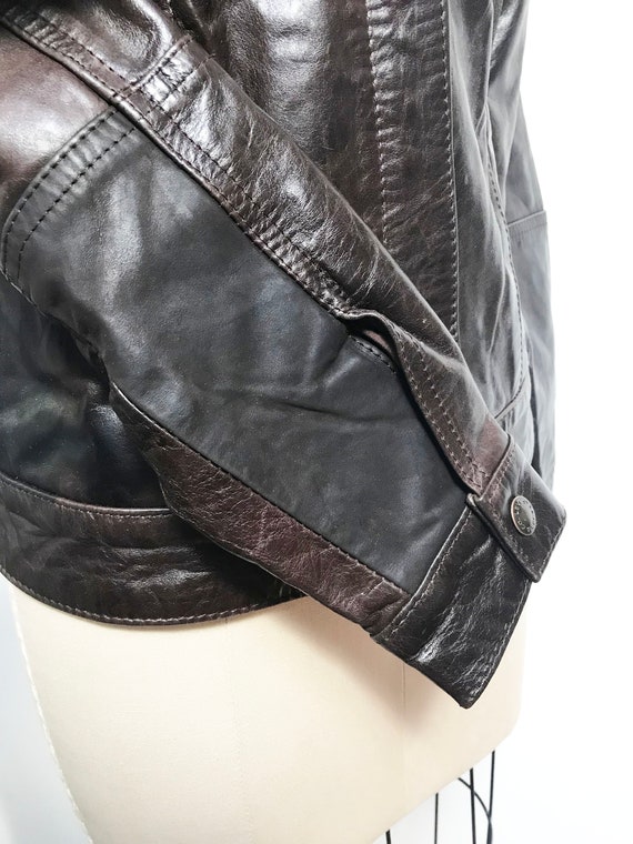 Vintage Levi Brown Leather Jacket - 1930s 1940s I… - image 5