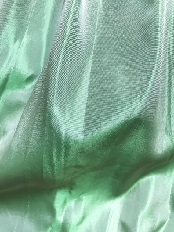 Vintage 1950's Dress- Mint Green Taffeta Iridesce… - image 8