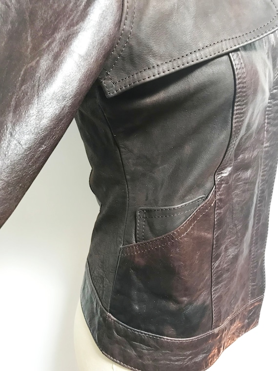 Vintage Levi Brown Leather Jacket - 1930s 1940s I… - image 4