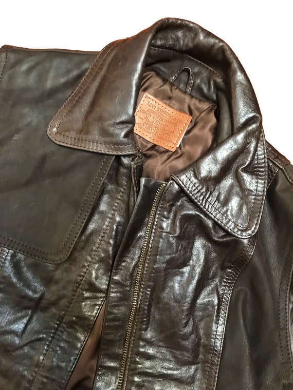 Vintage Levi Brown Leather Jacket - 1930s 1940s I… - image 8