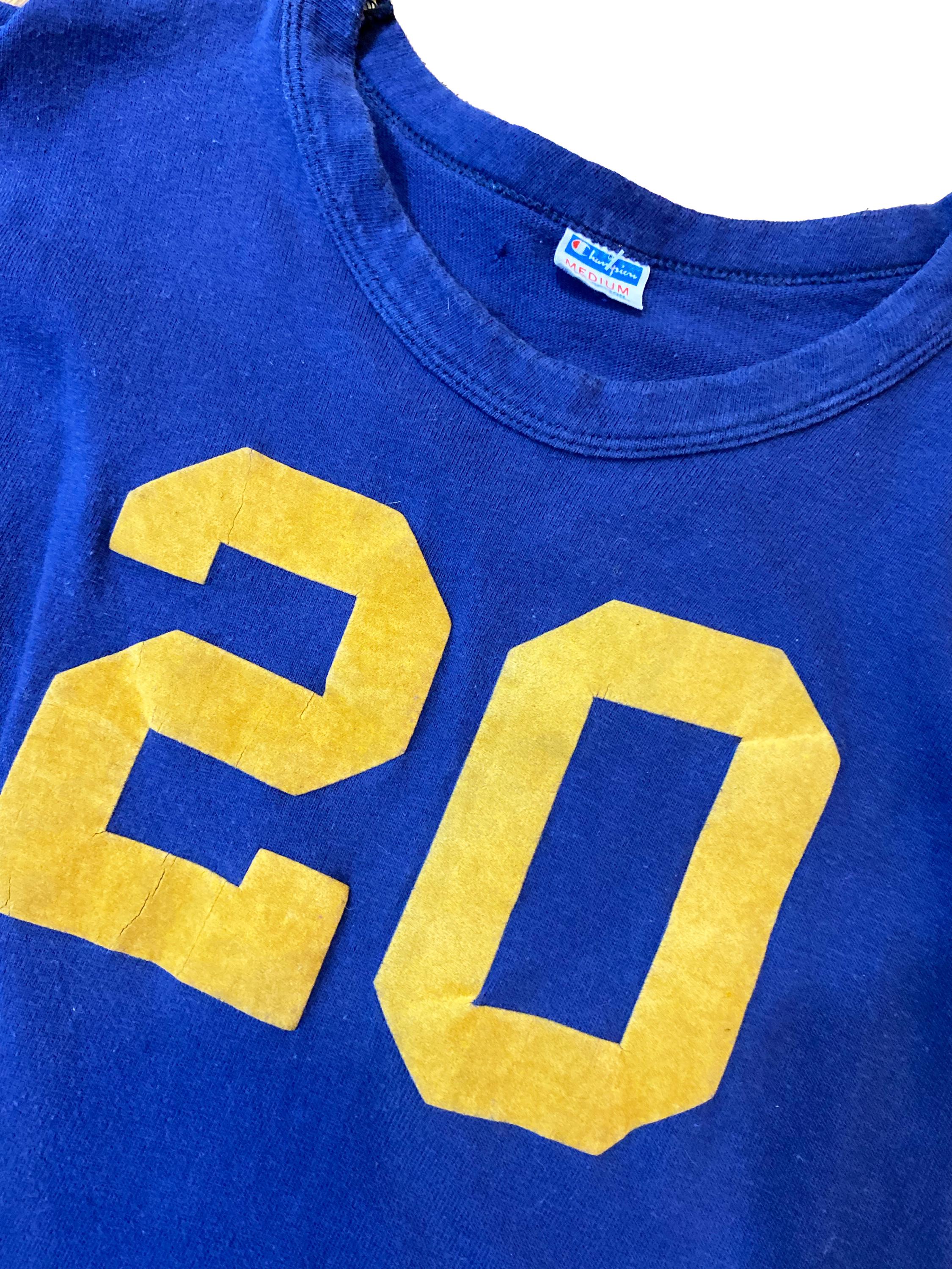 Vintage 1970s Champion Jersey T-shirt - Navy Blue Yellow