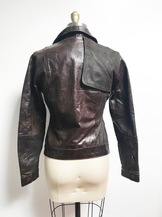 Vintage Levi Brown Leather Jacket - 1930s 1940s I… - image 7