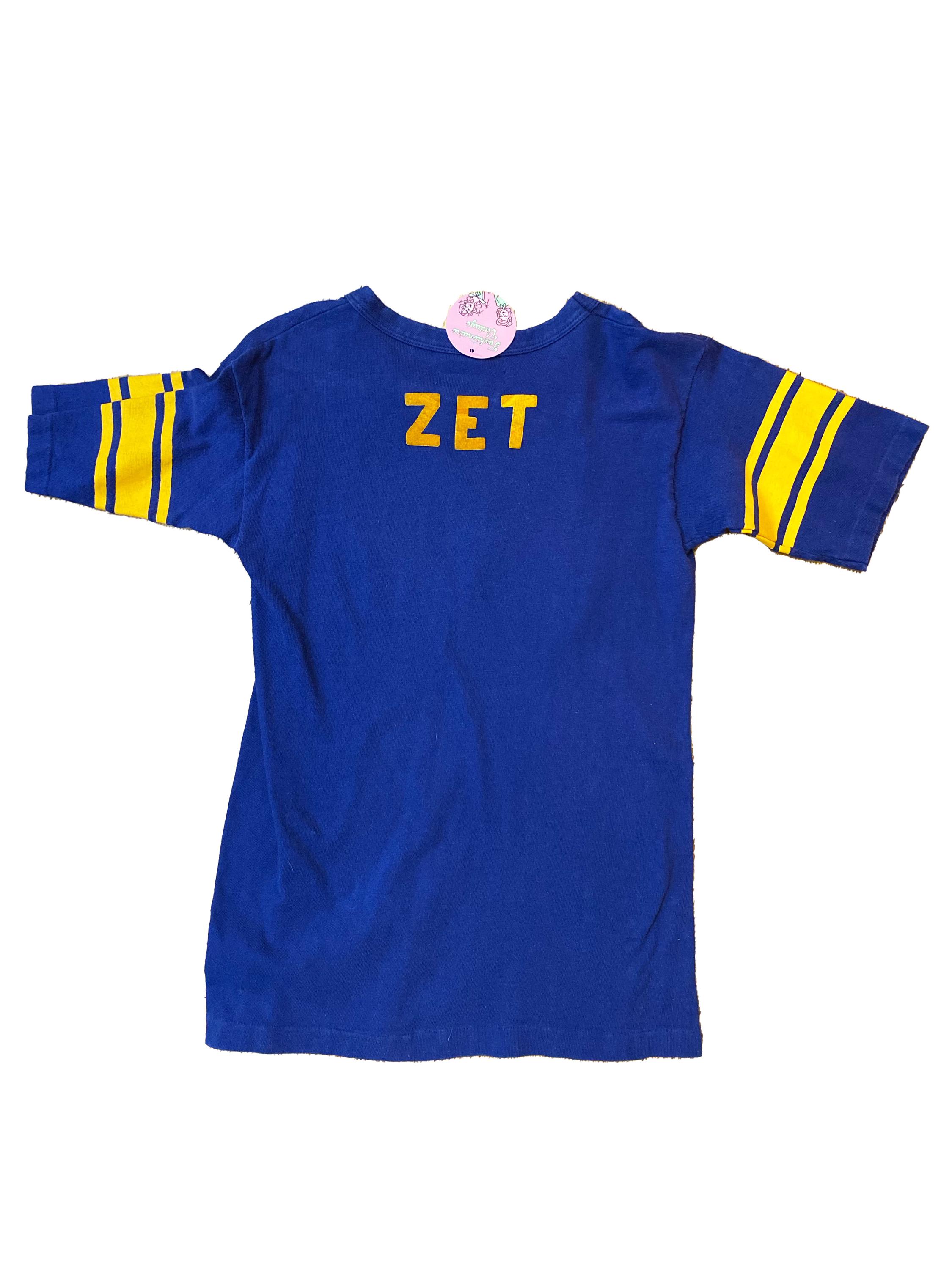70’s CHAMPION FOOTBALL T-SHIRT Vintage 1970's Champion Blue Bar University of Akron