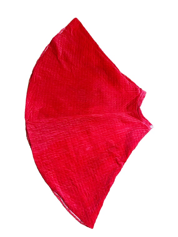 Vintage 1950s Quilted Red Circle Skirt - Velvet Winte… - Gem