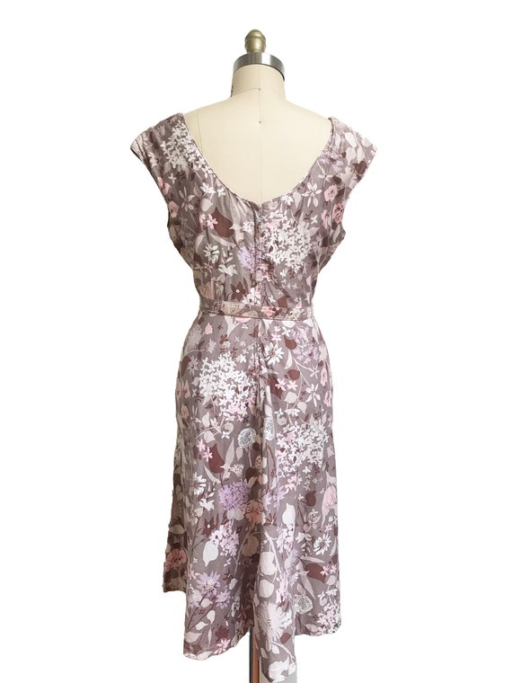 Vintage VOLUP 1950s Brown Pink Floral Dress - Mat… - image 6