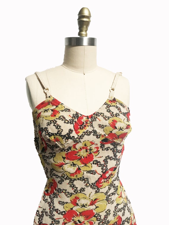 Vintage 1930s Knit Bathing Suit- Pattern One Piec… - image 3