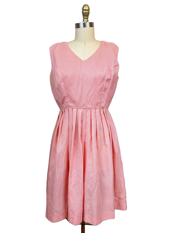 Vintage VOLUP 1950s Red White Gingham Dress - Tan… - image 2