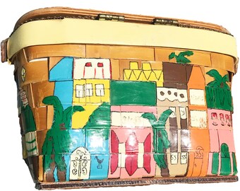 Vintage 1970s Annie Laurie Original Basket Purse - Souvenir