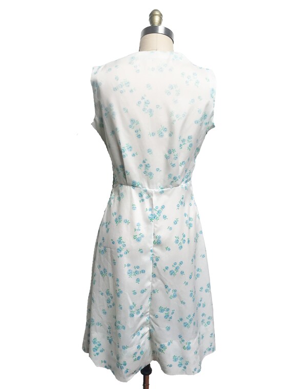 Vintage 1950s Blue 'Polka Dot Rose' Full Skirt
