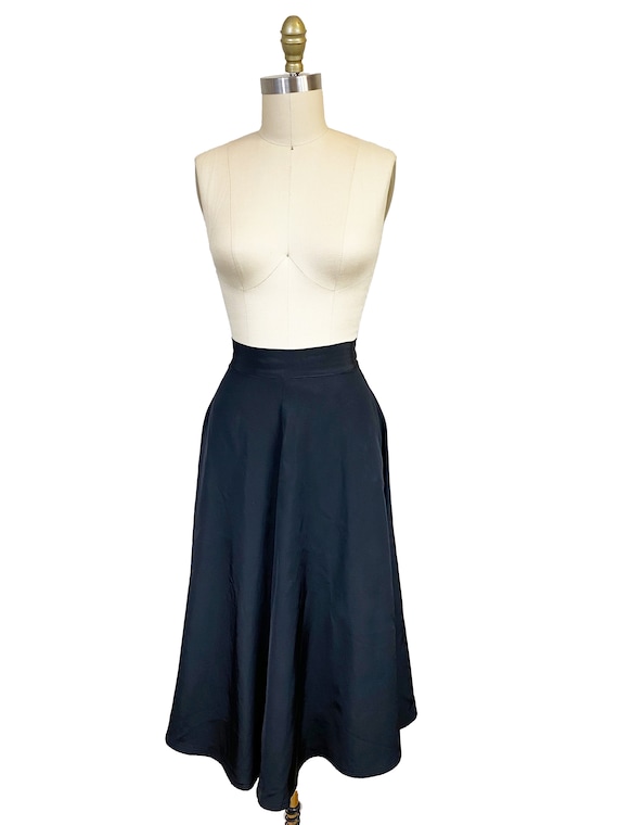 Vintage 1940s 1950s Black Full Skirt - Classic Ev… - image 2