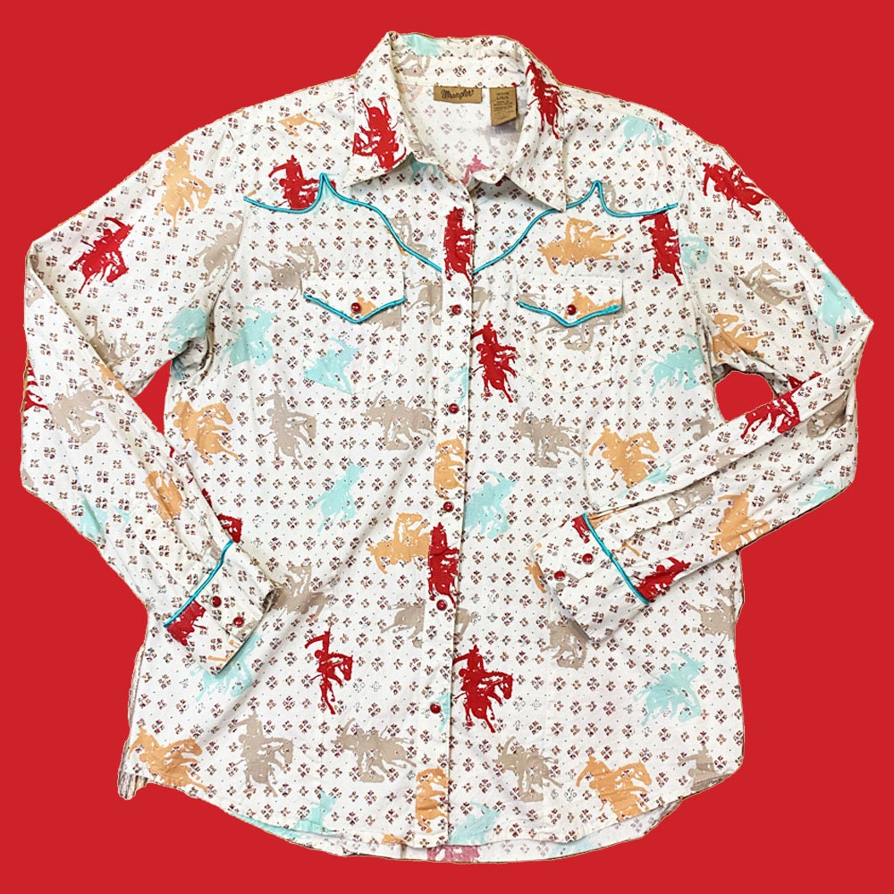 Chemise boutonnée western Wrangler vintage des années 80