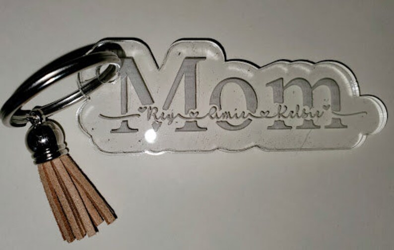 Mom Laser Engraved Acrylic Keychain PERSONALIZED Etsy