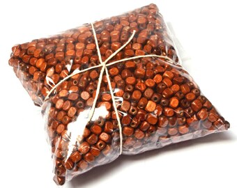 Large Bage of Wood Beads · 100's of Small Vintage Wood Beads · Natural Wood Beads 5mm