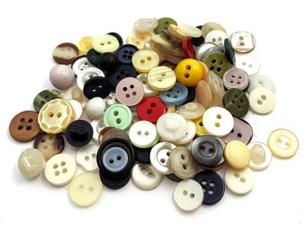 100 Small Mixed Vintage Buttons · Mix Size and Colour Buttons · Assortment of Small Buttons · Mixed Vintage Buttons · 8-15mm · Bag 73