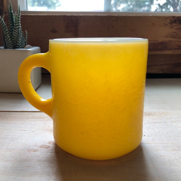 Vintage Hazel Atlas Yellow Milk Glass Coffee Mug