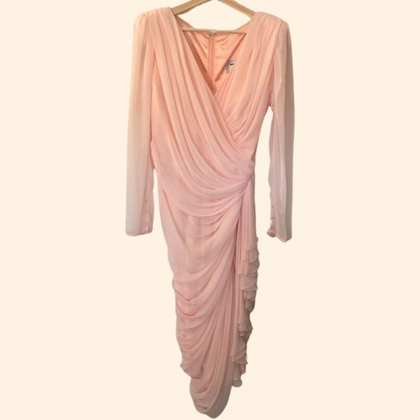 1980’s Tadashi Ruched Chiffon Vintage Cocktail Dress