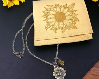 Sunflower Charm Necklace: Uplifting Gift for Sunflower Lovers - Stand Tall - Encouragement
