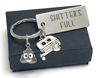 Shitters Full Keychain – Funny Camper Gift with Poo Charm