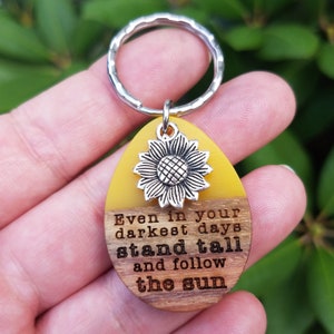 Sunflower Keychain - Yellow Sunflower Charm Key Chain - Sunflower Gifts - Gift for Him or Her