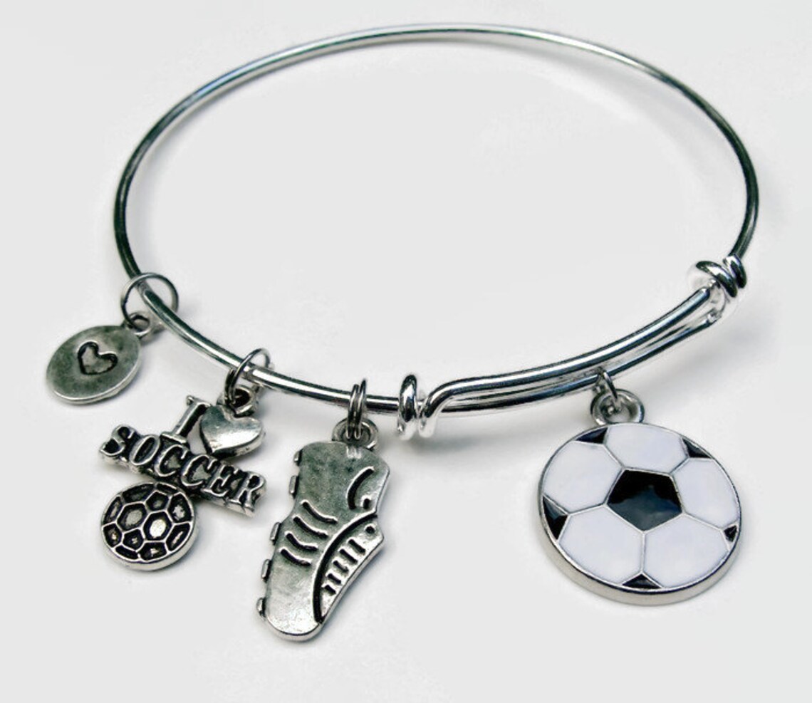 Soccer Bracelet Charm Bracelet Soccer Gifts Expandable Etsy