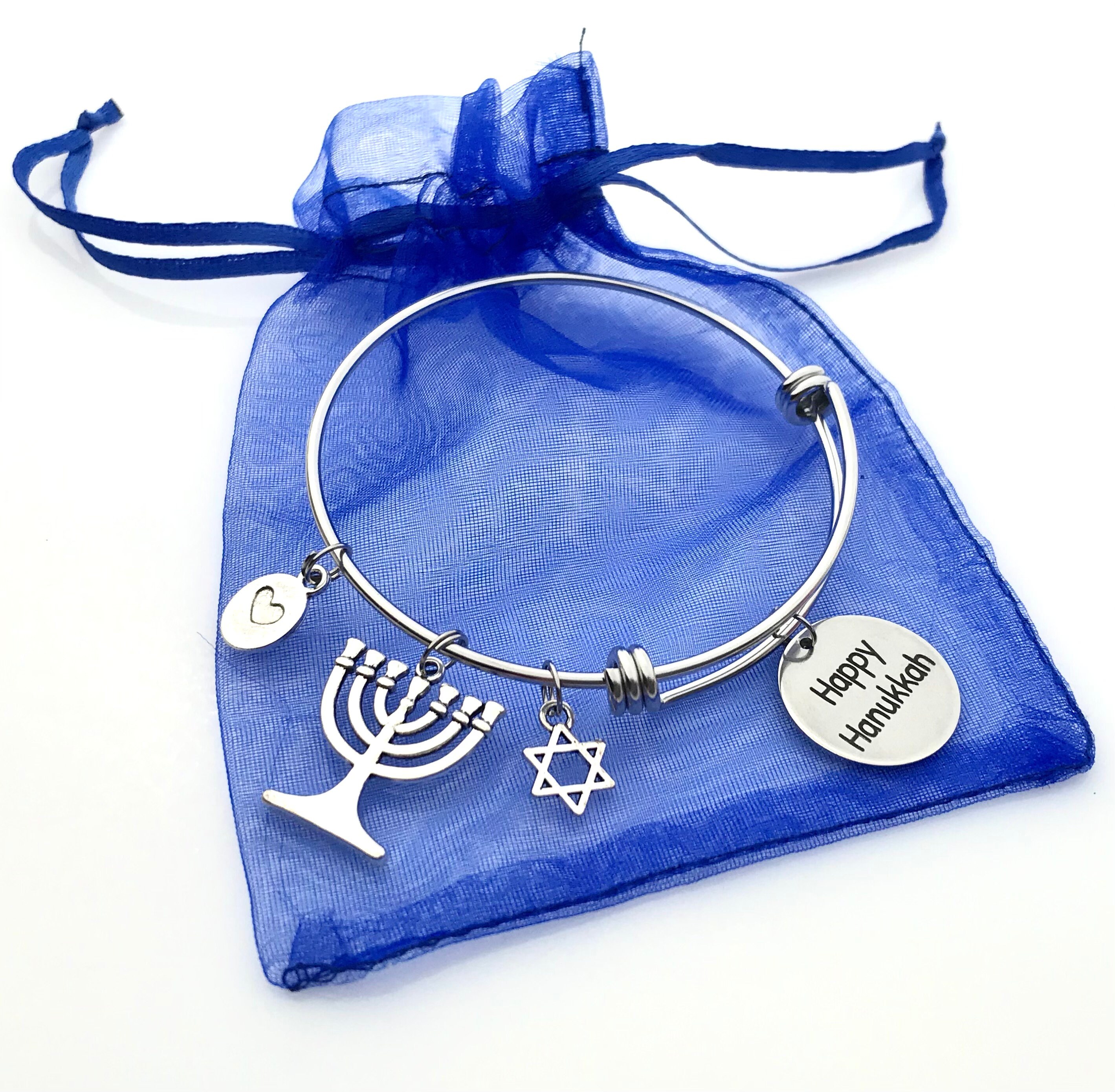 Happy Hanukkah Charm Bracelet Chanukah Jewish Menorah Candle and