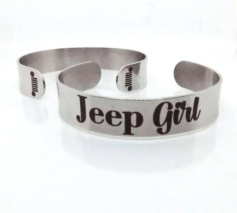 4 Wheeling Off Road Fashion Accessories Gift for Jeep Owner Jeep Girl Engraved Metal Cuff Bracelet Jeep Jewelry Stainless Steel Bangle