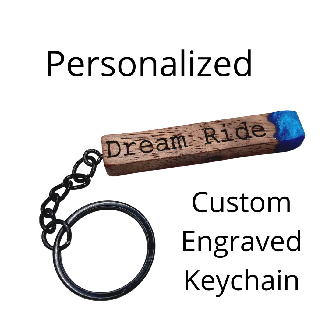 Custom Engraved Keychain Personalized Gift for Dad Walnut Etsy