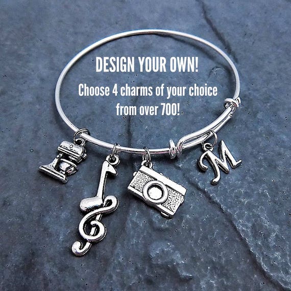 Custom Charm Bracelet Personalized Expandable Bangle Customize Your Own  Affordable Jewelry Gift for Her - Etsy | Custom bracelet personalized  jewelry, Custom charm bracelet, Bangle bracelets with charms