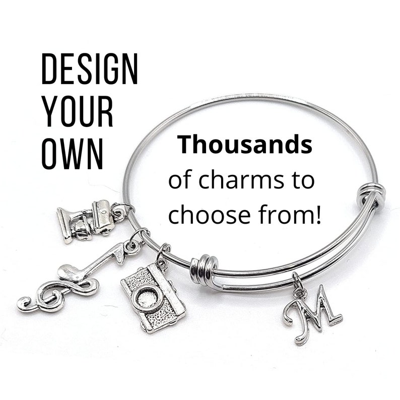 Build A Bangle Charm Bracelet Custom Bracelet Etsy