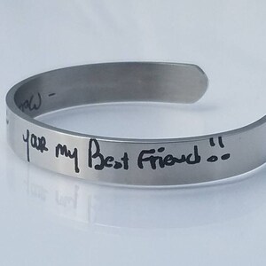 Handwriting Bracelet Engraved With Actual Handwriting Stainless Steel ...