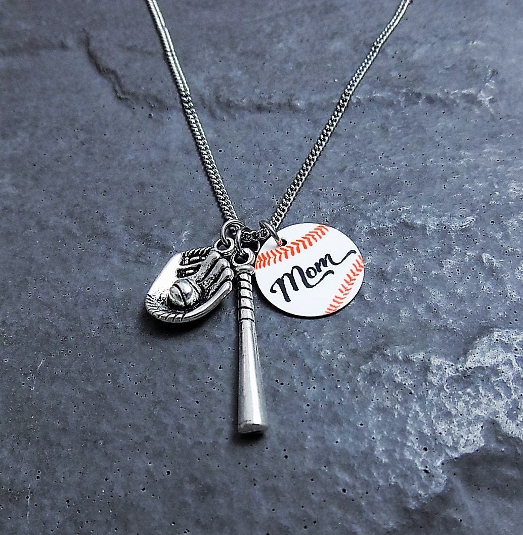 Baseball Mom Necklace Baseball Gifts Personalized Team Etsy