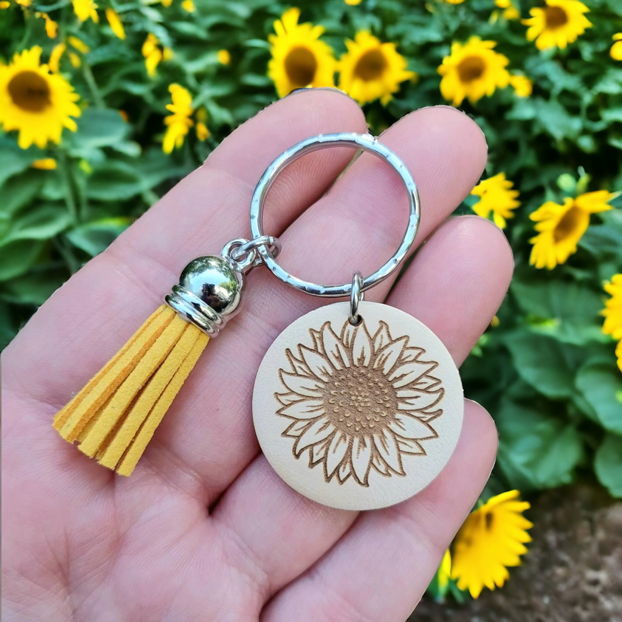 Sunflower keychain sale