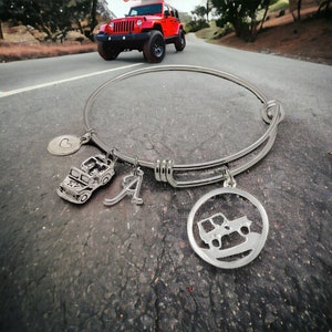 Personalized Offroading Charm Bracelet, 4X4 Jewelry, Off Roading, Personalized, Custom Expandable Bangle
