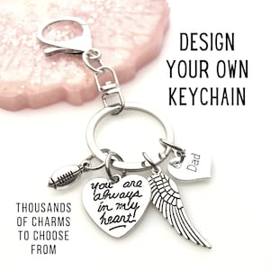 Design Your Own Keychain with Lobster Claw Clasp, Personality Fob, Purse Charm, Backpack Keyring, Gifts For Him or Her, Personalized Gifts